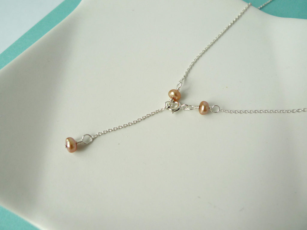 Square Pearl Pendant Necklace